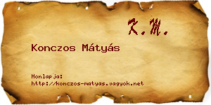 Konczos Mátyás névjegykártya